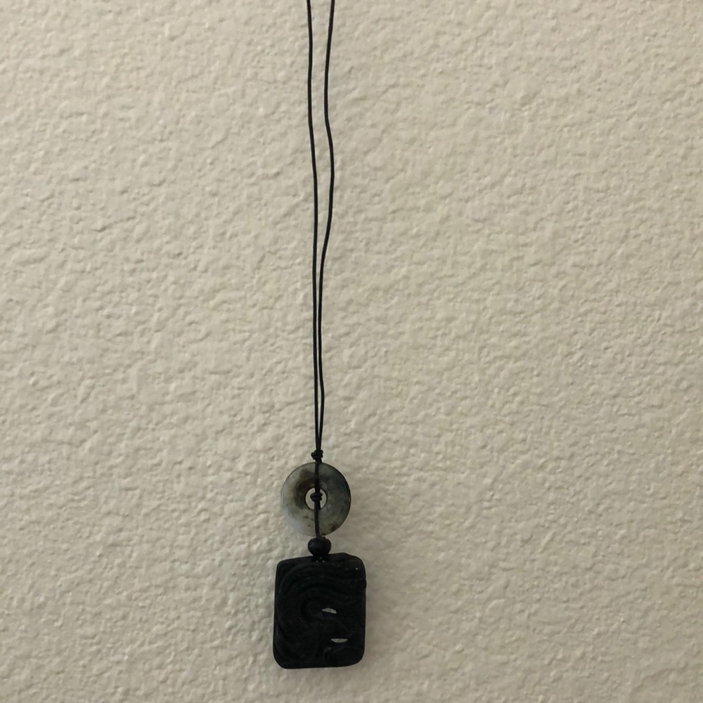 Black soapstone necklace
